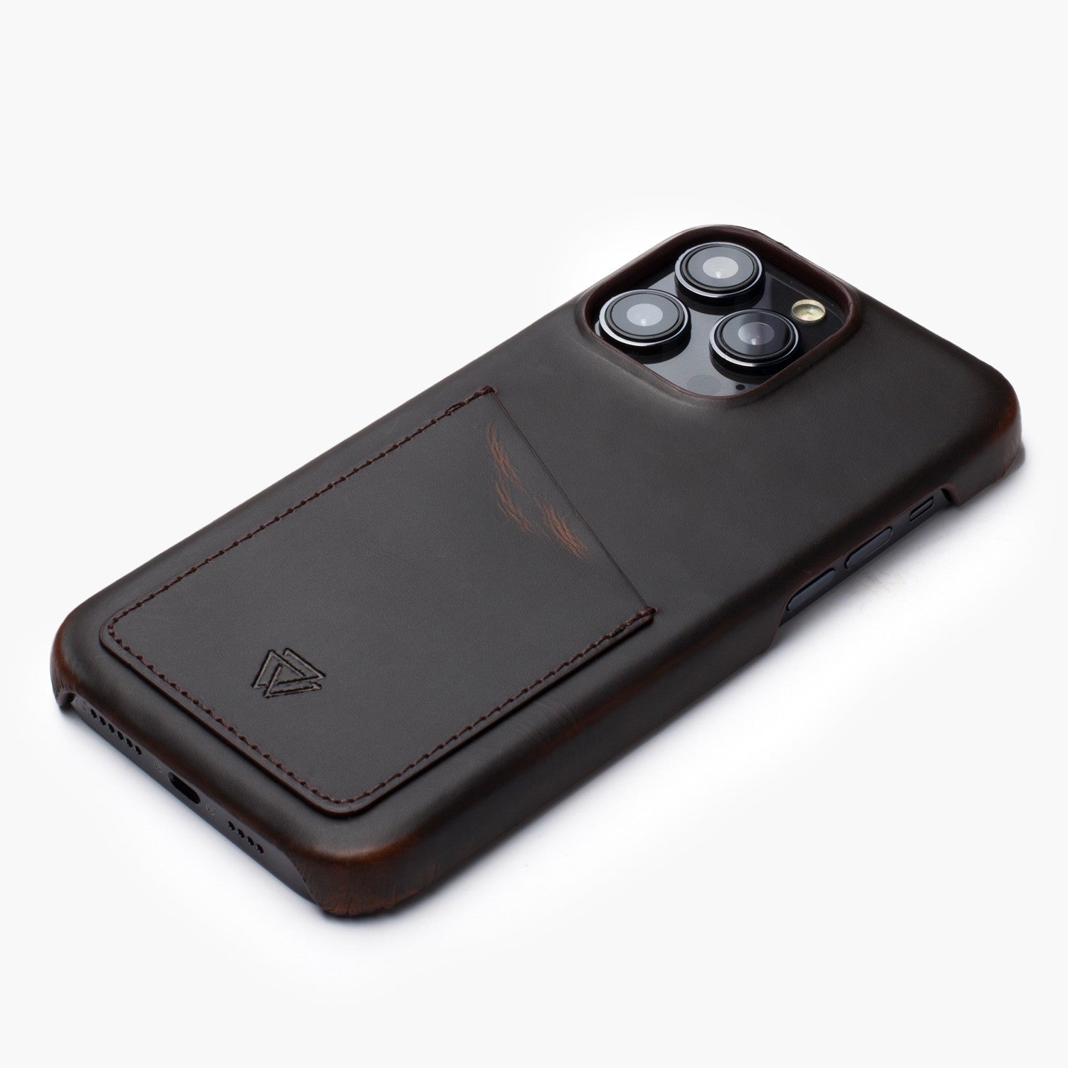 Wachikopa Genuine Leather Full Wrap C. iPhone Case iPhone 15 Pro Dark Brown