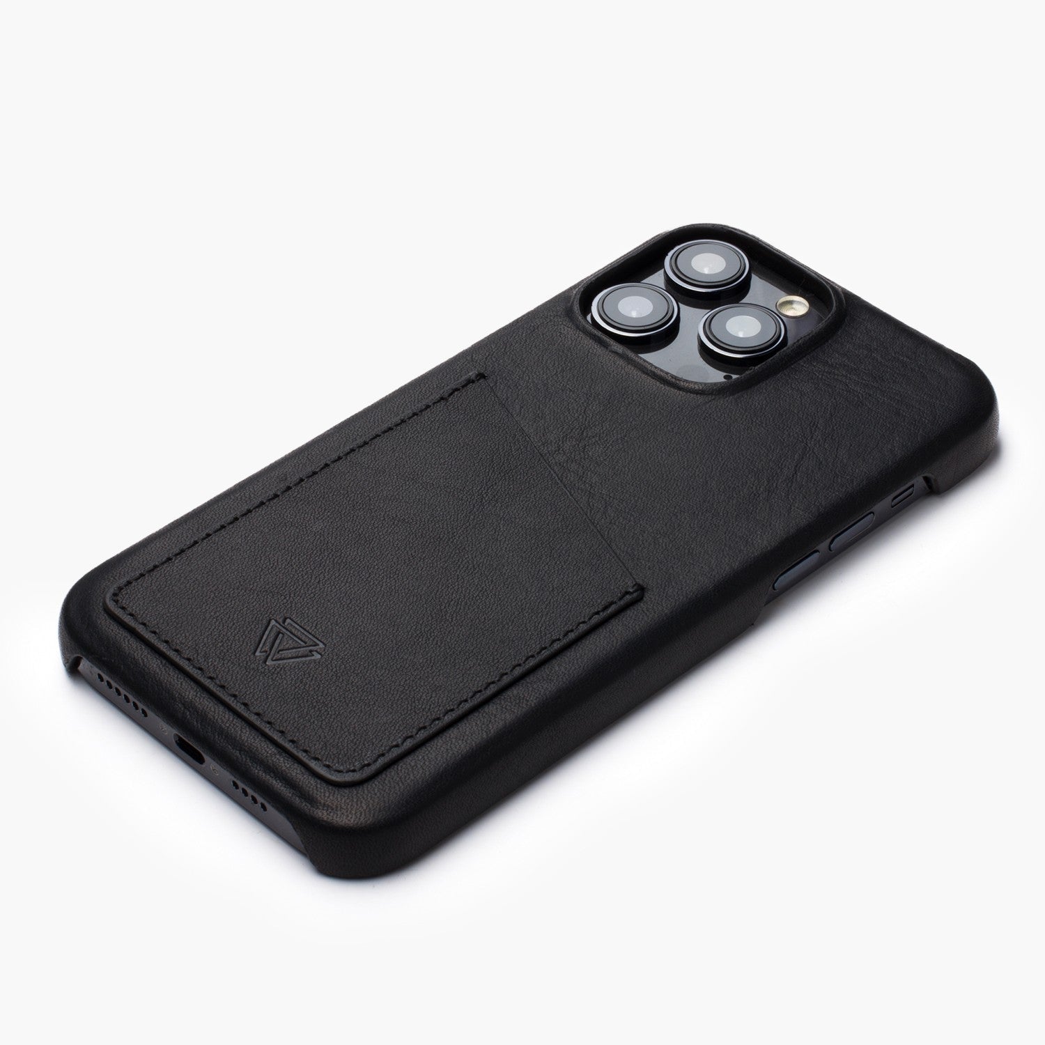 Wachikopa Genuine Leather Full Wrap C. iPhone Case iPhone 15 Pro Black