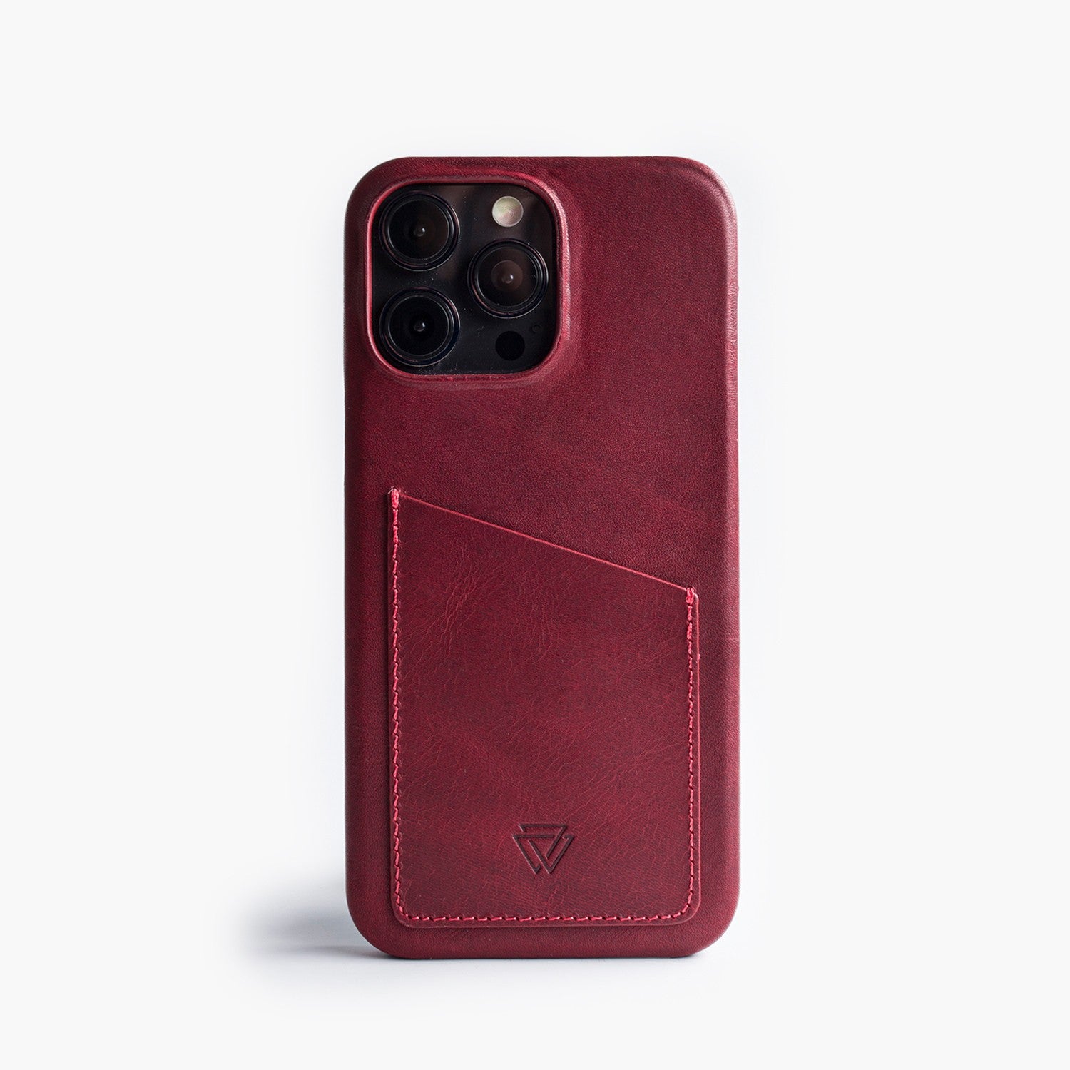 Wachikopa Genuine Leather Full Wrap C. iPhone Case iPhone 15 Pro Max Red