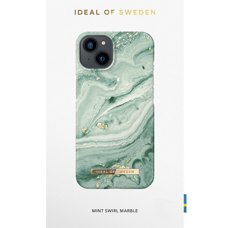 IDEAL OF SWEDEN Mint Swirl Marble Case for iPhone 13 / 14 / 15