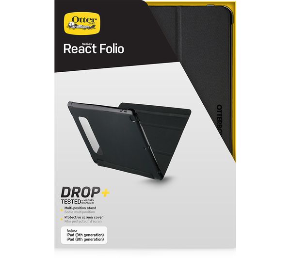 Otterbox React Folio Case For iPad 10.2" 7th 8th and iPad 9th generation black 7/8/9 Gen