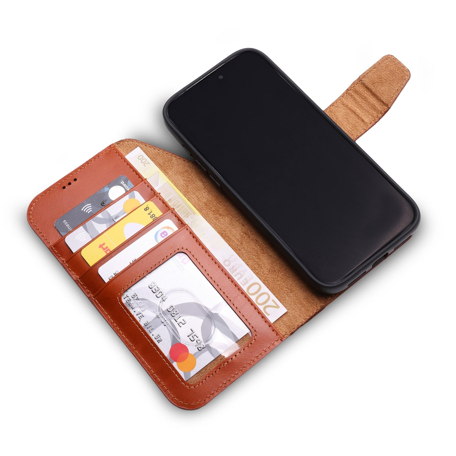 Wachikopa Leather Magic Book Case 2 in 1 for iPhone 17 Pro Red