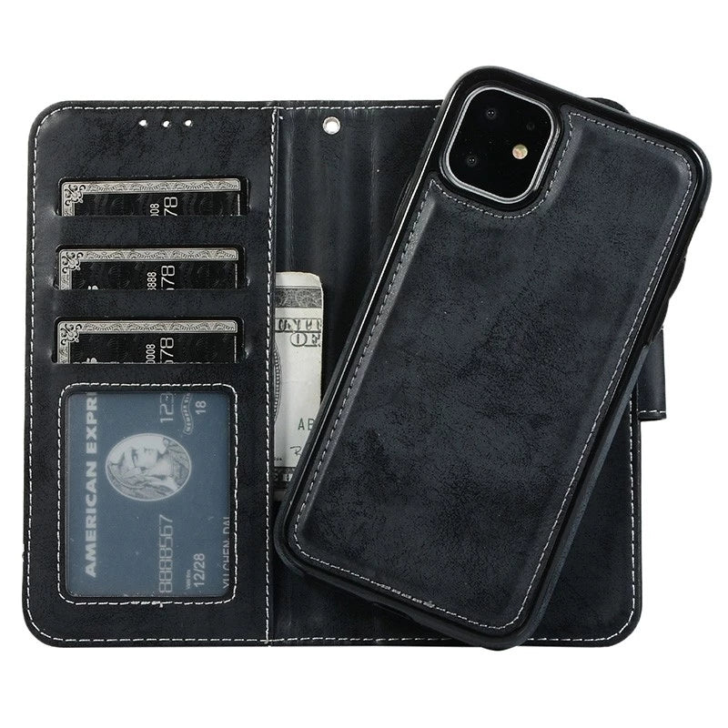 Wachikopa leather Magic Book Case 2 in 1 for iPhone 11 Pro Max Black