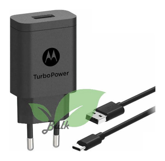 Motorola 30USB-C TurboPower 18w chrger +  cable Type - C black Bulk