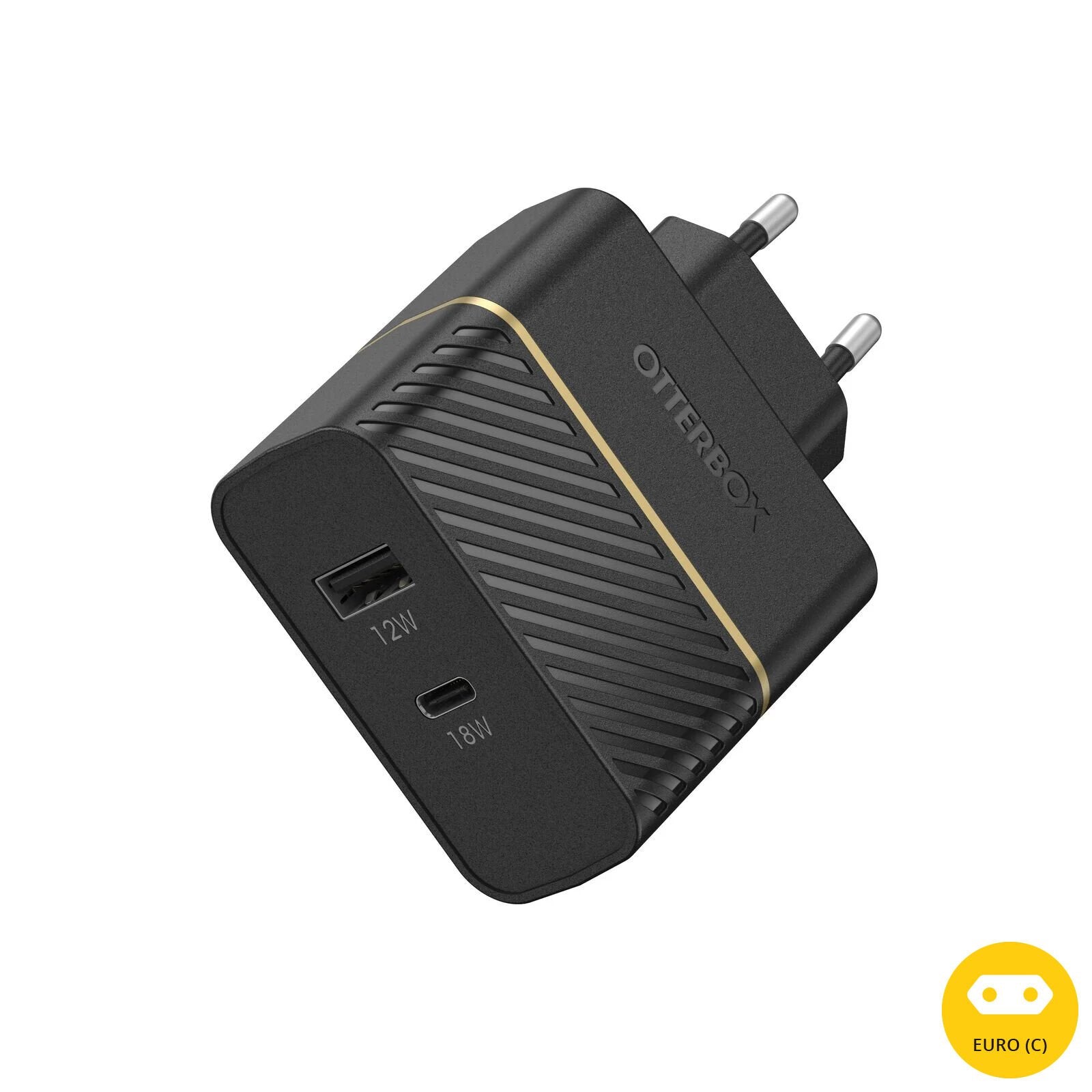 OtterBox EU Wall Charger 30W - USB-C 18W + USB-A 12W USB-PD - black