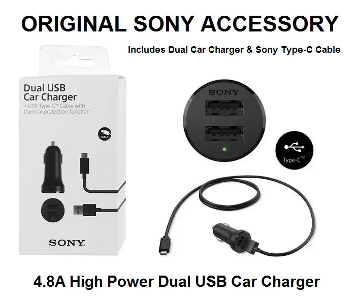 Sony Car Charger AN430 + USB Type-C Cable black Blister