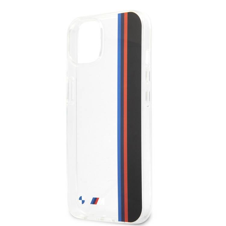 BMW BMHCP13MMHTVK iPhone 13 / 14 / 15 Hard Case M Collection PC/TPU Hard Case Vertical Tricolor Lines & Black Stripe