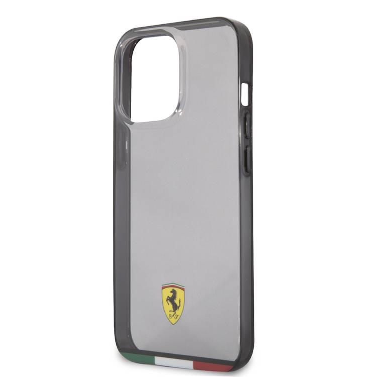 Ferrari FEHCP13XBITK iPhone 13 Pro Max Hrad Case Transparent Black Shadow Print Logo