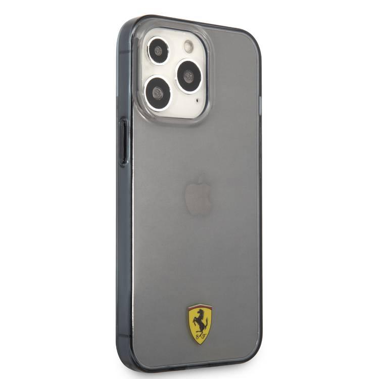 Ferrari FEHCP13LBSCK iPhone 13 Pro Hrad Case Transparent Black Shadow Print Logo
