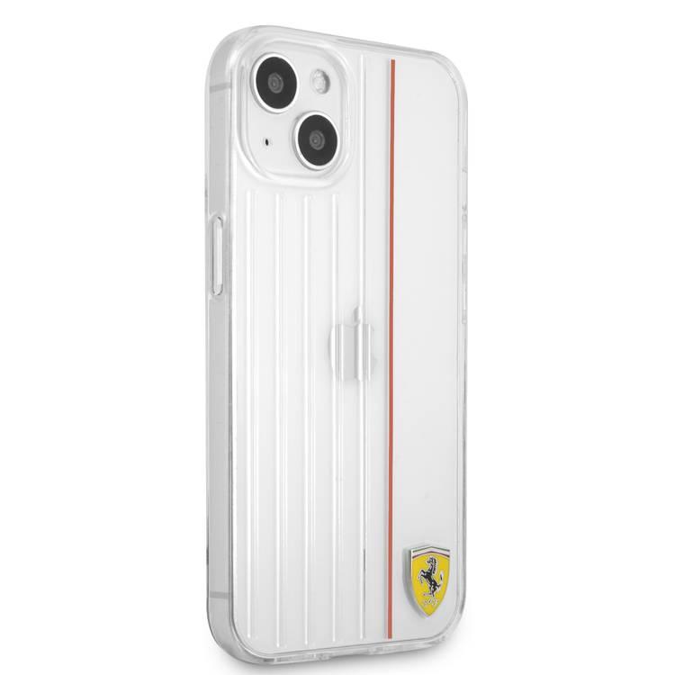 Ferrari FESBIHCP13MTRRE iPhone 13 / 14 / 15 Hrad Case Red White 3D Lines Contrasted Red Line