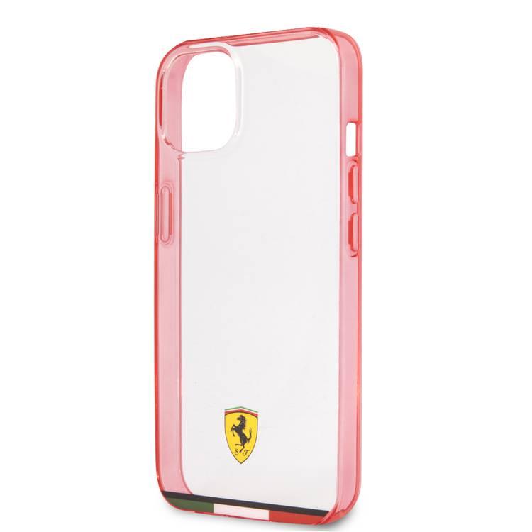 Ferrari FEHCP13SBITR iPhone 13 mini Italia Stripe Transparent Hard Case Print Logo