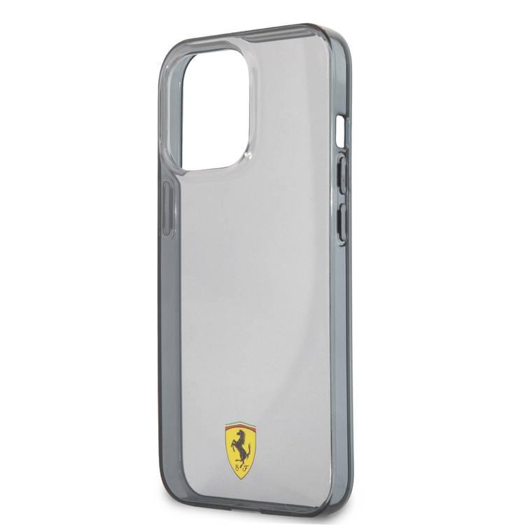 Ferrari FEHCP13LBSCK iPhone 13 Pro Hrad Case Transparent Black Shadow Print Logo