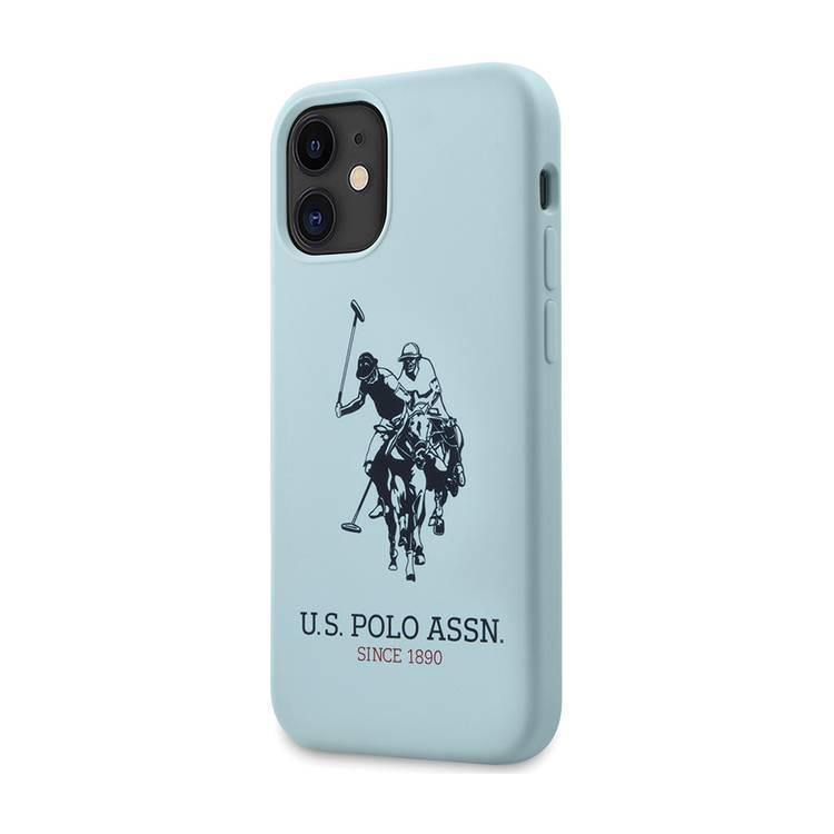 US Polo Assn USHCP12SSLHRLB Liquid Silicone Hard Case DH Logo for iPhone 12 Mini