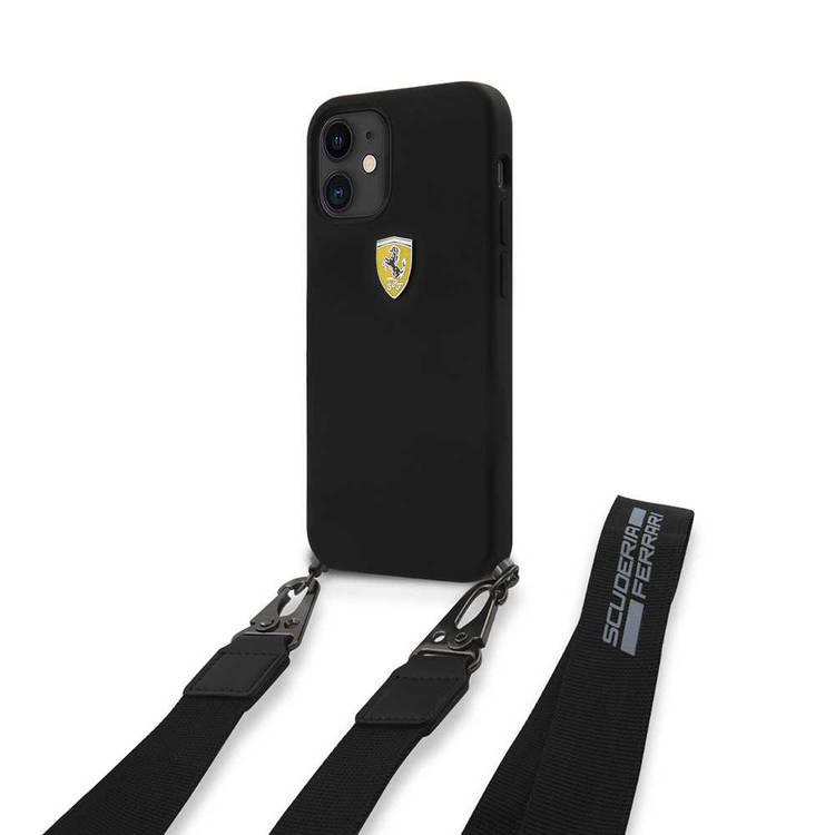 Ferrari FESTRAHCP12SBK iPhone 12 mini On Track PC/TPU Hard Case w/ Navy Stripes