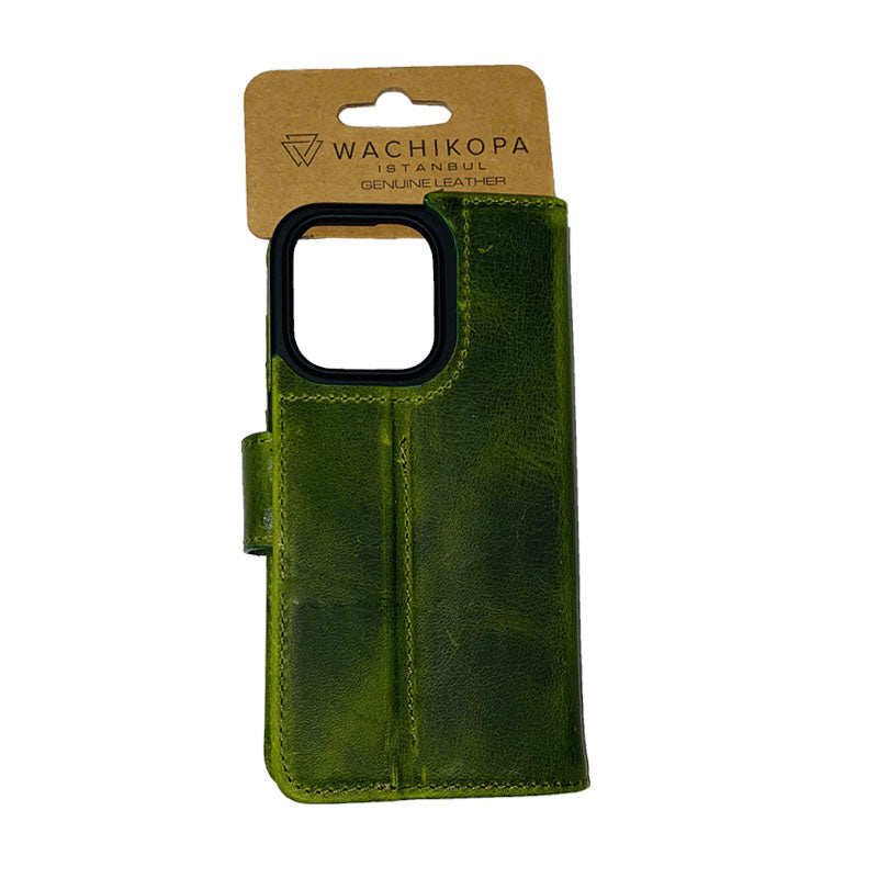 Wachikopa leather Classic iPhone Case for iPhone 15 Pro Max Green