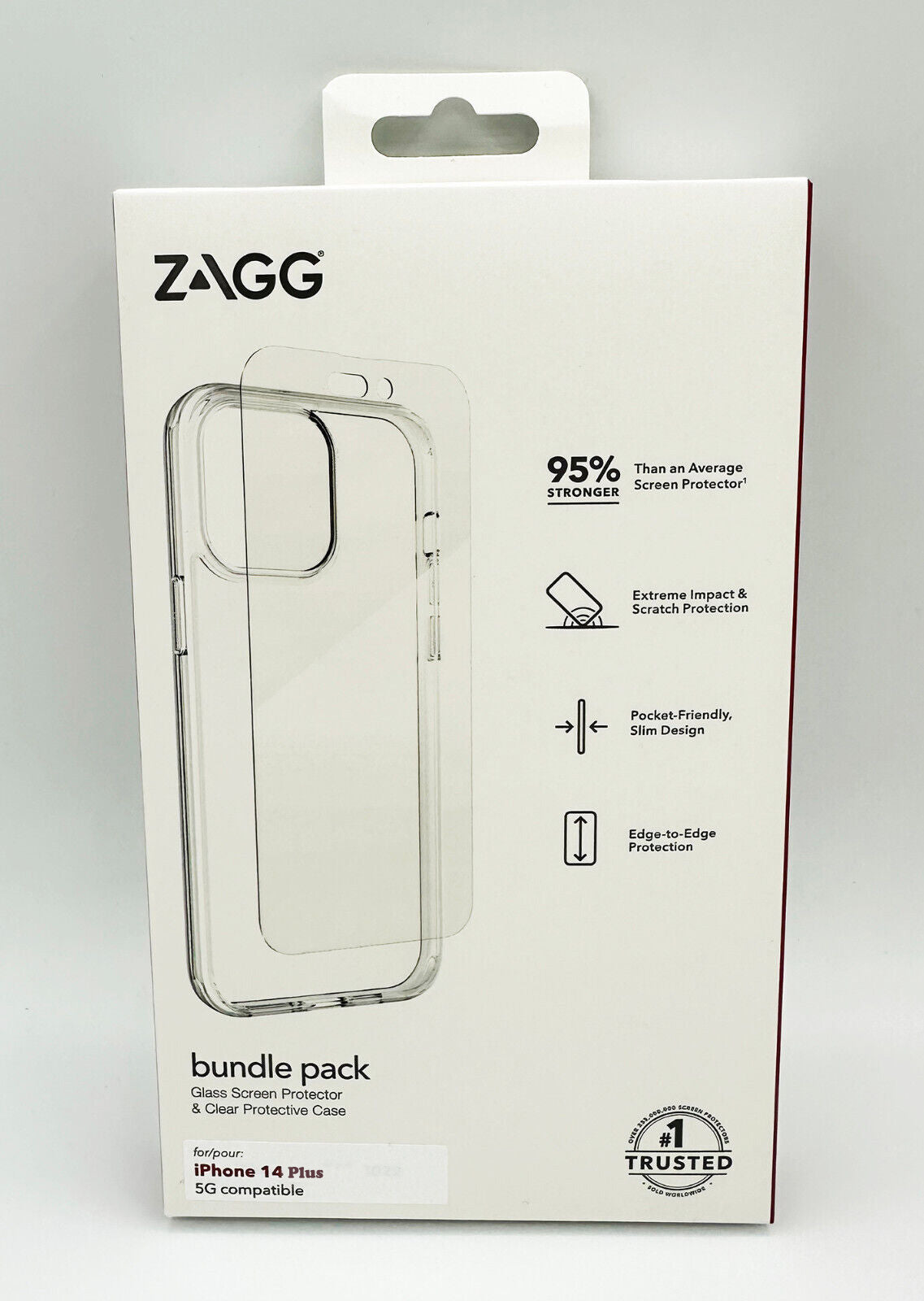 ZAGG Glass screen protector & Clear protective Case for iPhone 14 Plus