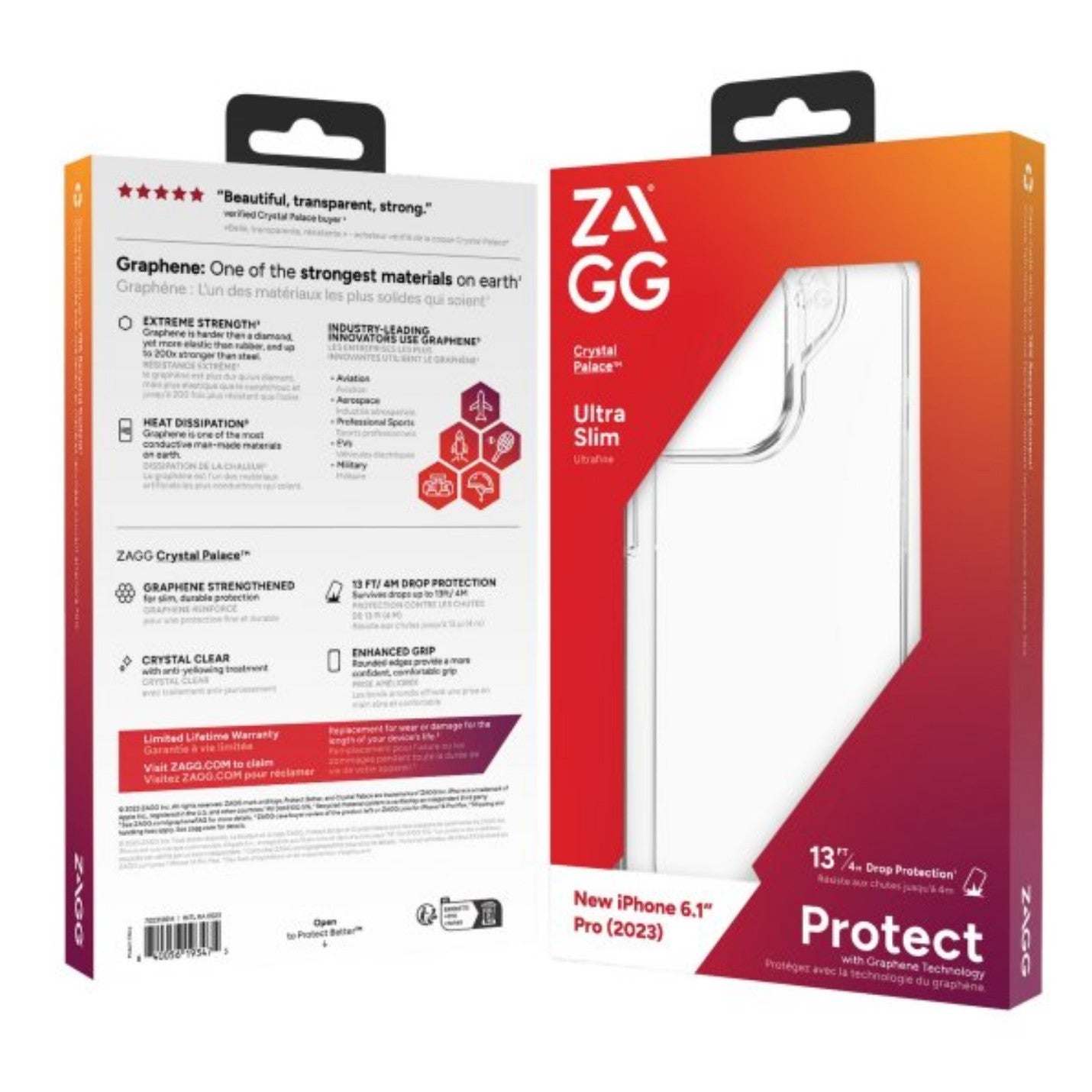 ZAGG Graphene Crystal Palace Case for iPhone 15 Pro Clear