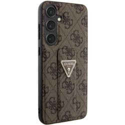 Guess GUHCS24MPGS4TDW S24+ S926 brown hardcase Grip Stand 4G Triangle Strass