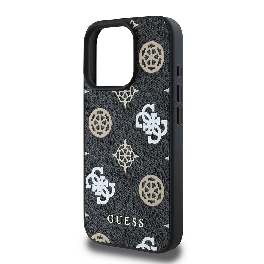 Guess GUHMP16XP4PWPK iPhone 16 Pro Max Hard case PU Peony on 4G Background Black MagSafe