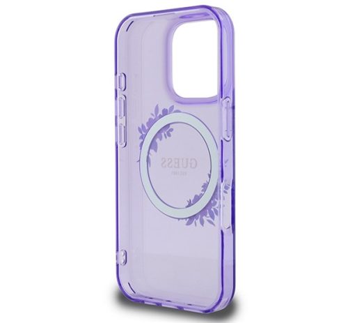 Guess Hardcase Magsafe Iml Flowers
 Wreath Purple iPhone 16 Pro