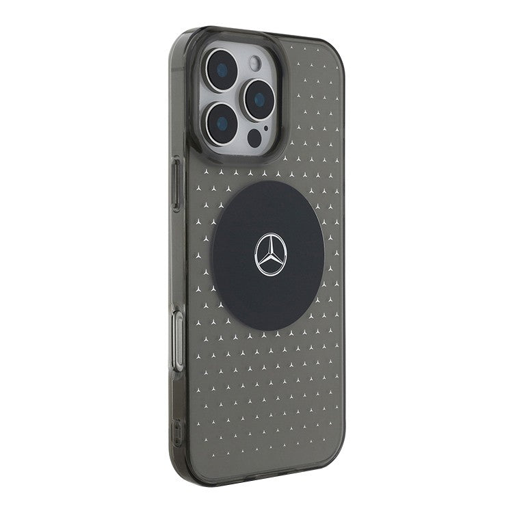 Mercedes MEHMP16X23HCPK for iPhone 16 Pro Max PC/TPU Star pattern and Circle, Black MagSafe