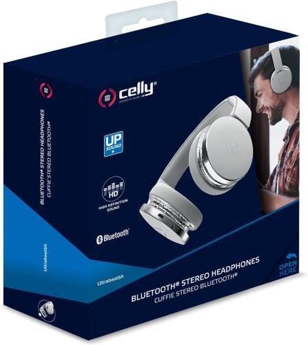Celly ULTRABEATBHWH Bluetooth stereo Headphones White
