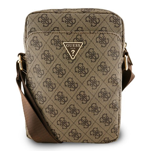 Guess 4G Triangle Logo 10" Shoulder Bag in Brown