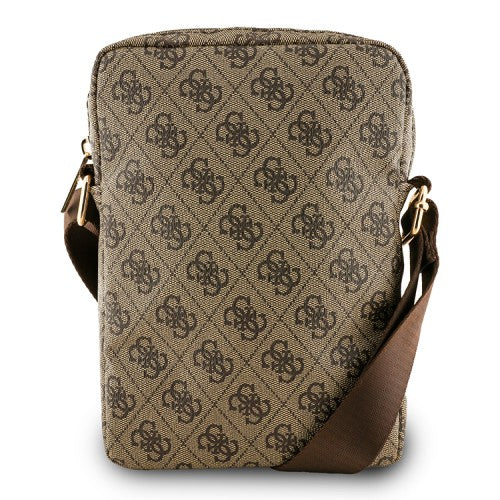 Guess 4G Triangle Logo 10" Shoulder Bag in Brown