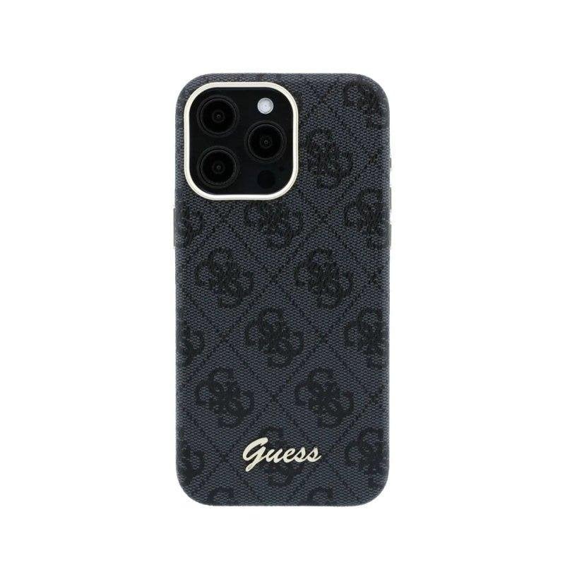 Guess GUHMP15L5P4FWMSK 4G Vintage Gold Logo MageSafe HardCase for iPhone 15 Pro black