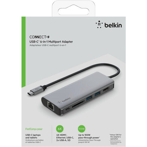 Belkin CONNECT USB Type-C 6-In-1 Multiport Adapter