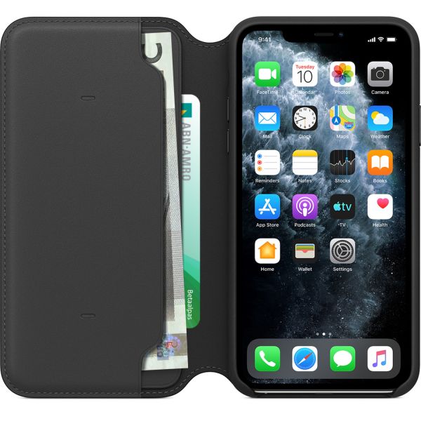 Apple MX082ZM/A Leather Folio BookCase for iPhone 11 Pro Max Black