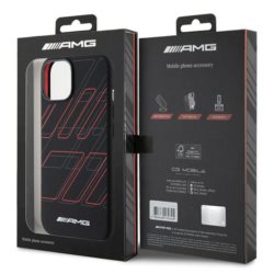 AMG AMHMP15S23SSPK iPhone 15 / 14 / 13  black hardcase with Silicone Large Rhombuses Pattern and