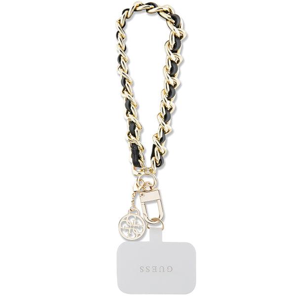 GUESS HDSP PU SAFFIANO CHAIN STRAP W/ 4G CHARM BLACK