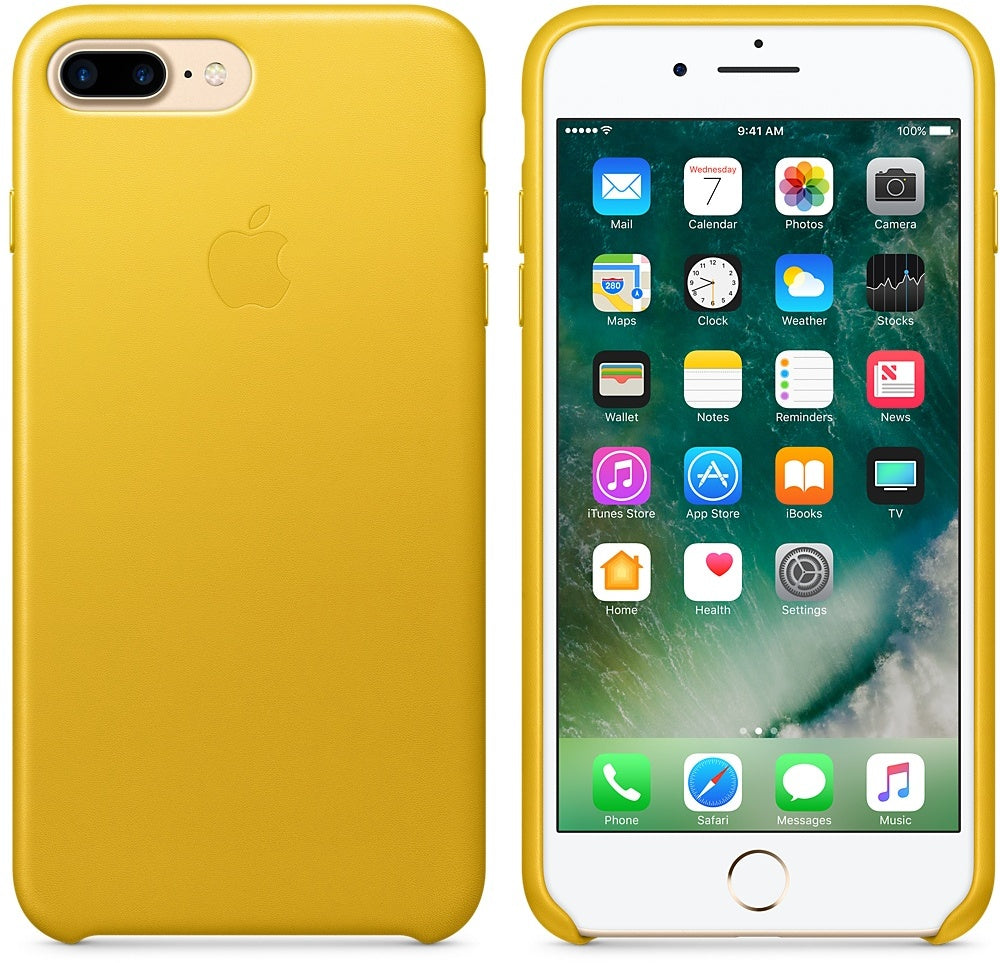 Apple Leather Backcover for iPhone 7 Plus - Yellow
