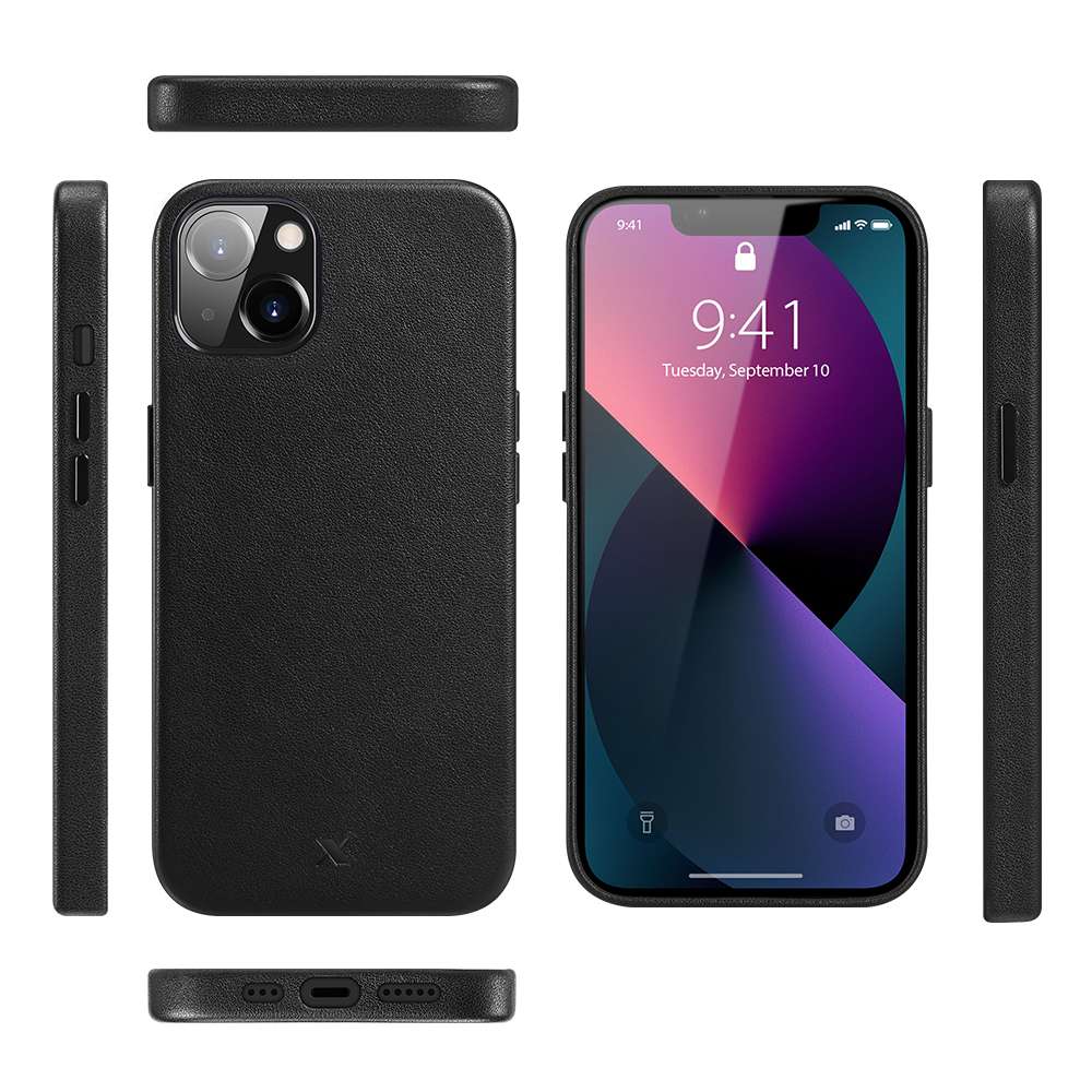 Styleshell PRO - iPhone 13 Mini - Echt leer - Compatibel met MagSafe, Zwart