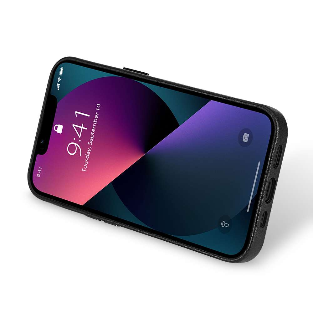 Styleshell PRO - iPhone 13 Mini - Echt leer - Compatibel met MagSafe, Zwart