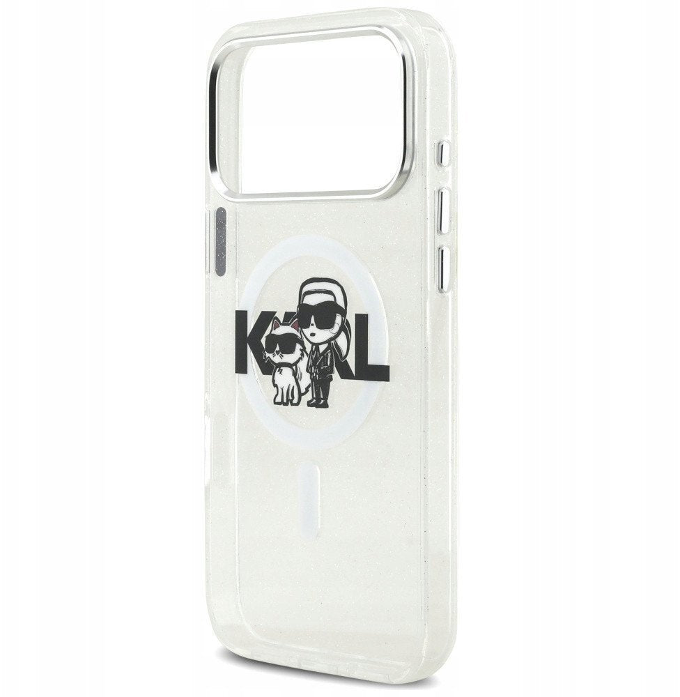 KARL KLHMP17MHGKCGKBT HardCase MagSafe IML Glitter K&C SKETCH Logo Transparent iPhone 17 Air