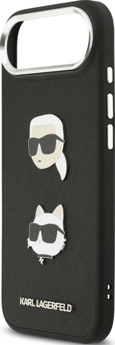 KARL KLHCP17MPSFDHPOK HardCase FW GRAINED PU W/ K&C HEADS PINS & Logo Black iPhone 17 Air