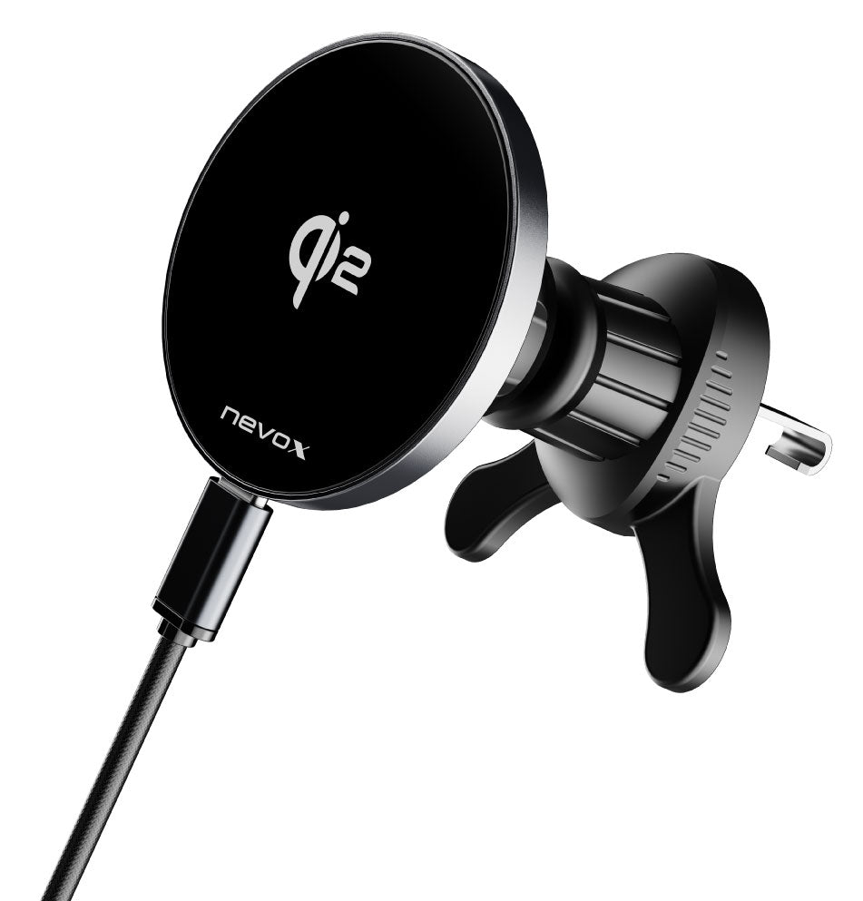 Nevox Wireless Qi2 Fast CAR Charger - 15Watt - compatible with MagSafe