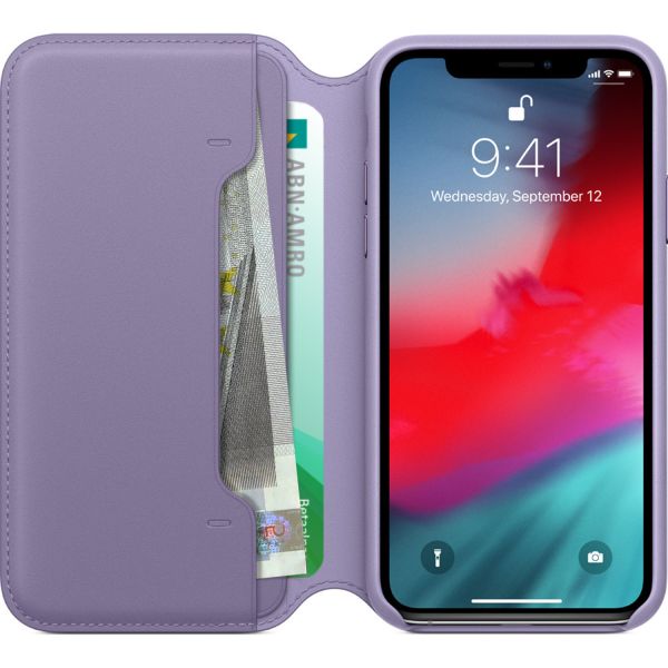 Apple MVF92ZM/A Leather Folio BackCase for iPhone Xs Lila