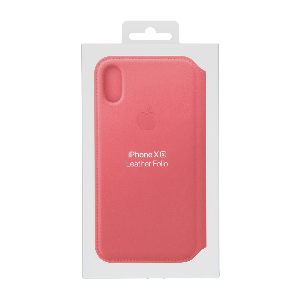 Apple Leather Folio Bookcase for iPhone Xs -  Peony Pink