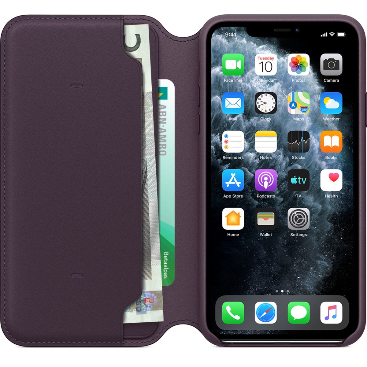 Apple Leather Folio Bookcase for iPhone 11 Pro  Max -  Aubergine