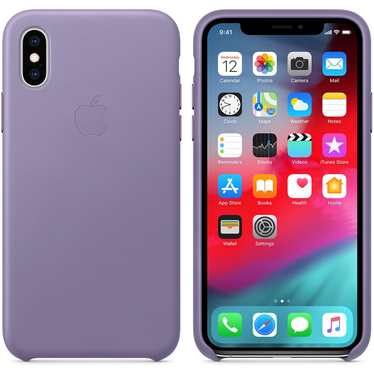 Apple Leather Backcover for iPhone Xs  - Lila