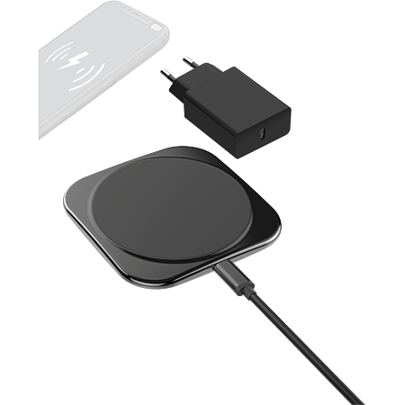 BIGBEN Connected INDUCCS1575WB - Chargeur Induction 15-7.5W + Chargeur USB-C Black