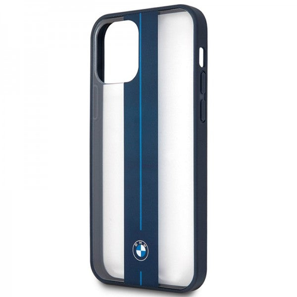 BMW BMHCP12LPCUMRSTNA iPhone 12 Pro Max Hard Case NAVY Blue Middle Strip Electroplate