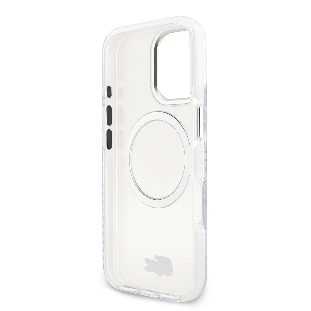 LACOSTE HardCase MagSafe SHOCKProOF Transparent FROSTED CLEAR / WHITE iPhone 17
