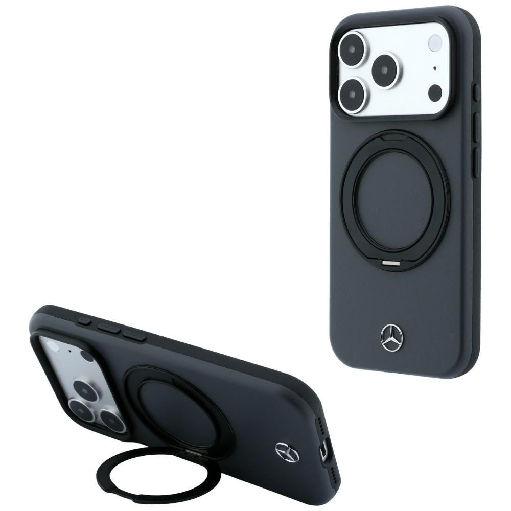 Mercedes MEHMP18X25PRSMOK Leather with Ring Stand MagSafe for iPhone 18 Pro Max / 17 Pro Max anthracite