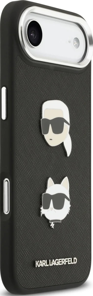 KARL KLHCP17MPSFDHPOK HardCase FW GRAINED PU W/ K&C HEADS PINS & Logo Black iPhone 17 Air