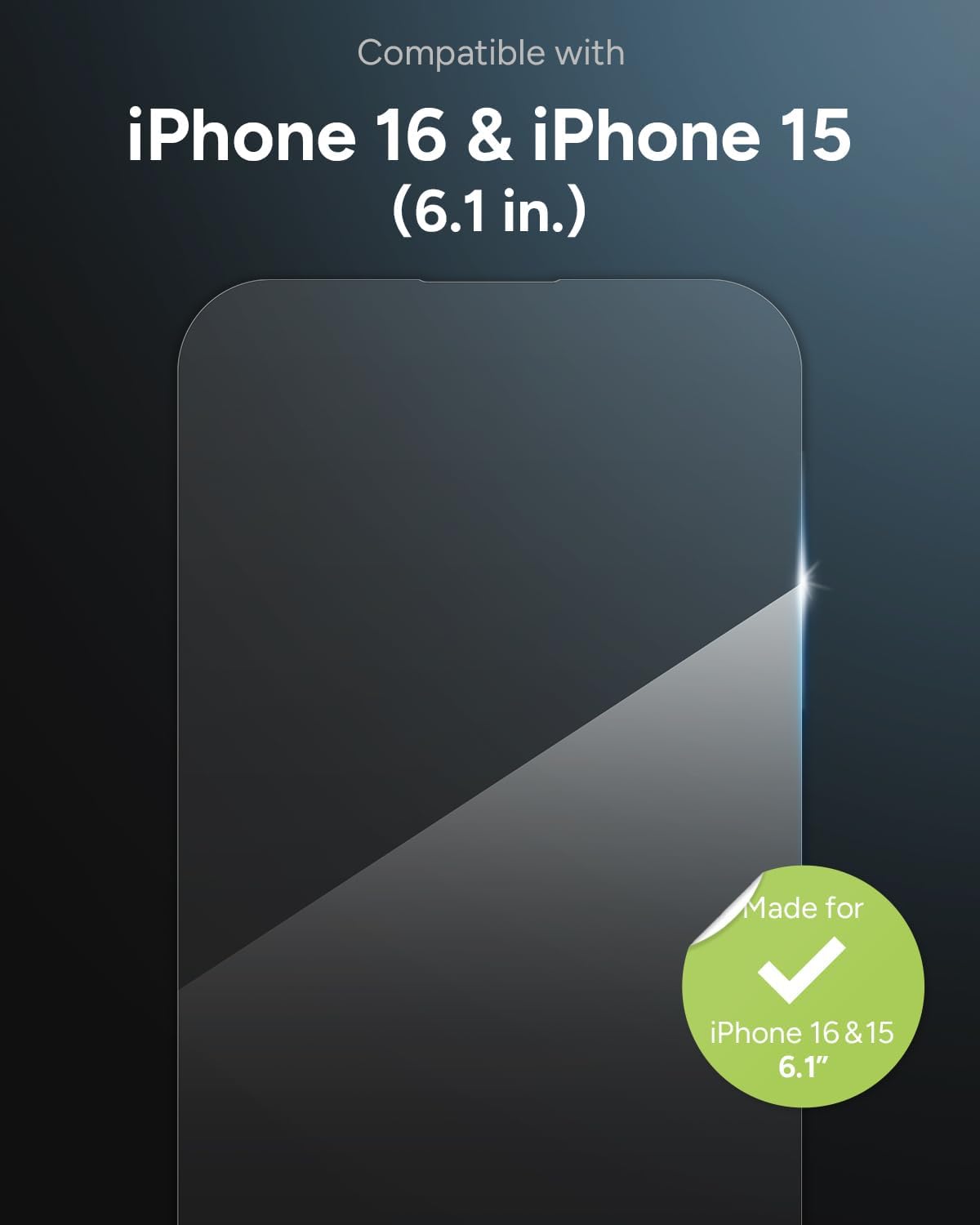 ZAGG Tempered Glass screen protector & Clear protective Case for iPhone 16