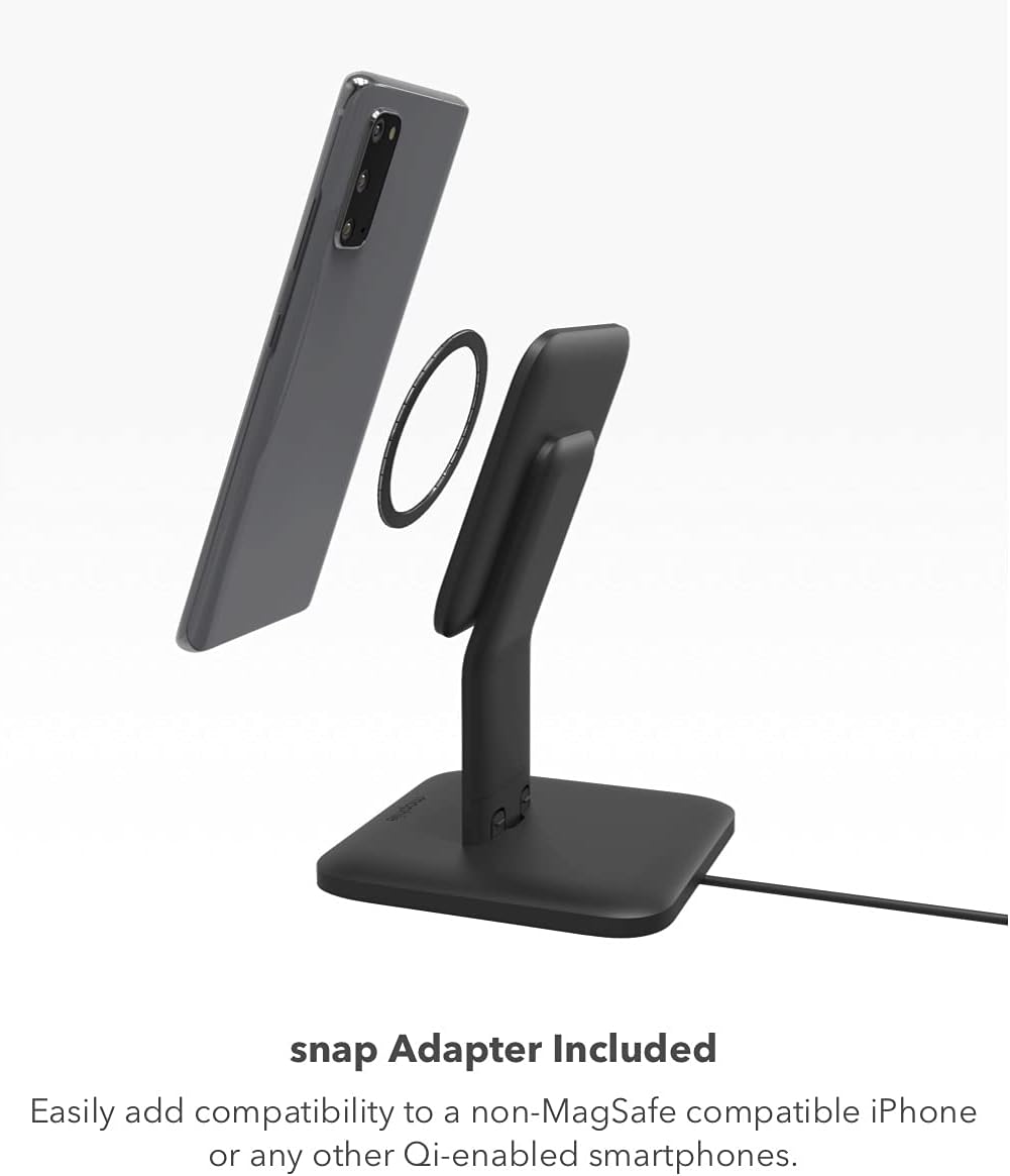 mophie - 15W Wireless Charging Stand Compatible with snap and MagSafe